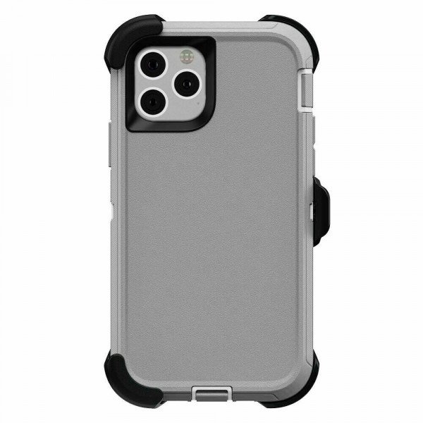 Premium Armor Heavy Duty Case with Clip for Apple iPHONE 14 Pro Max 6.7 (Gray/White)